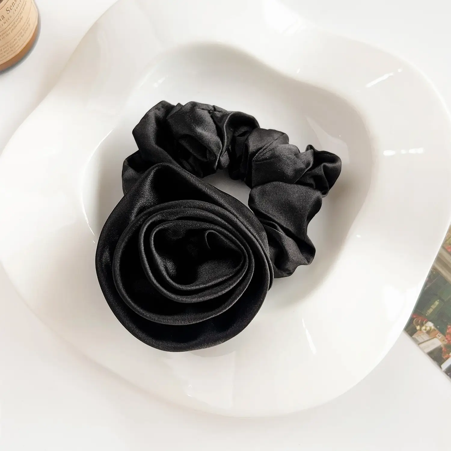 2025 Spring New Rose Satin Hair Tie for Women