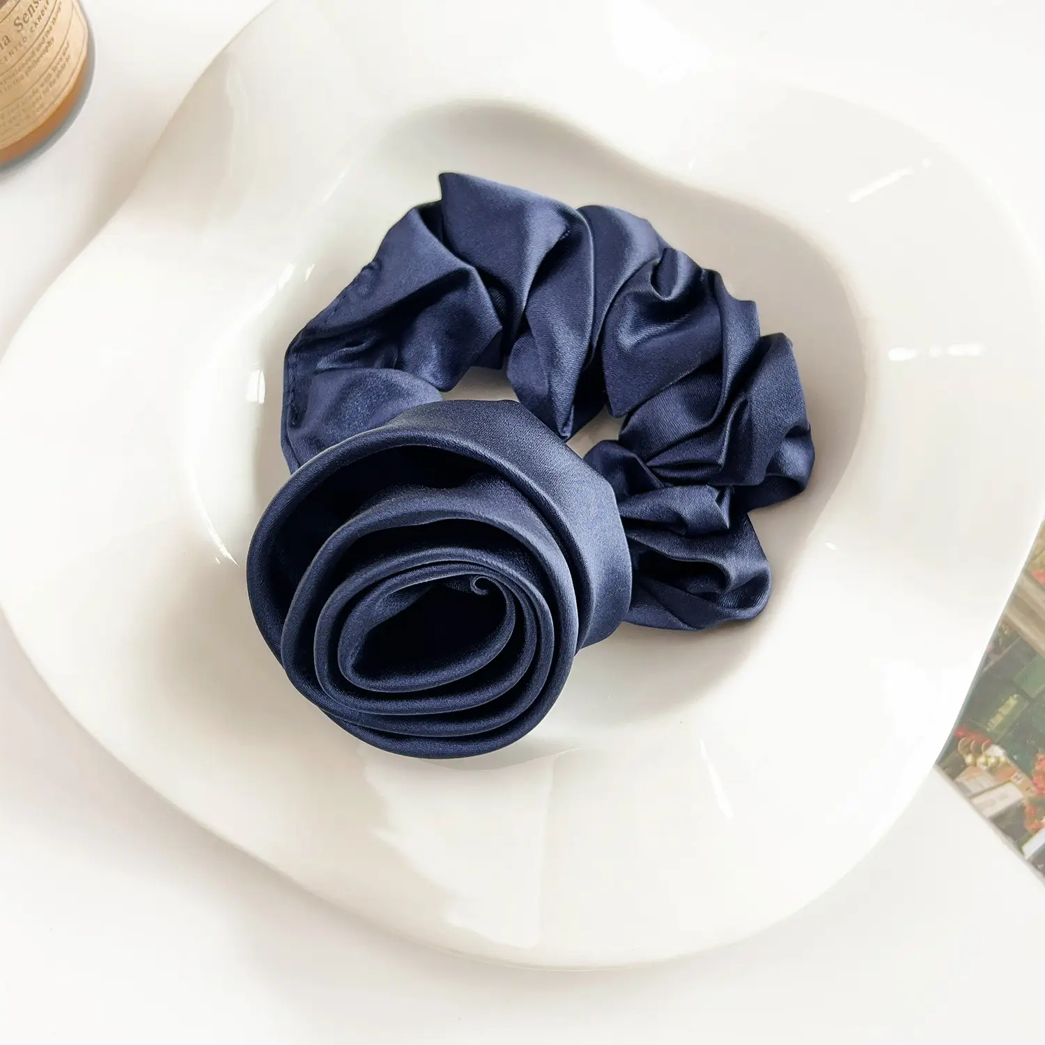 2025 Spring New Rose Satin Hair Tie for Women