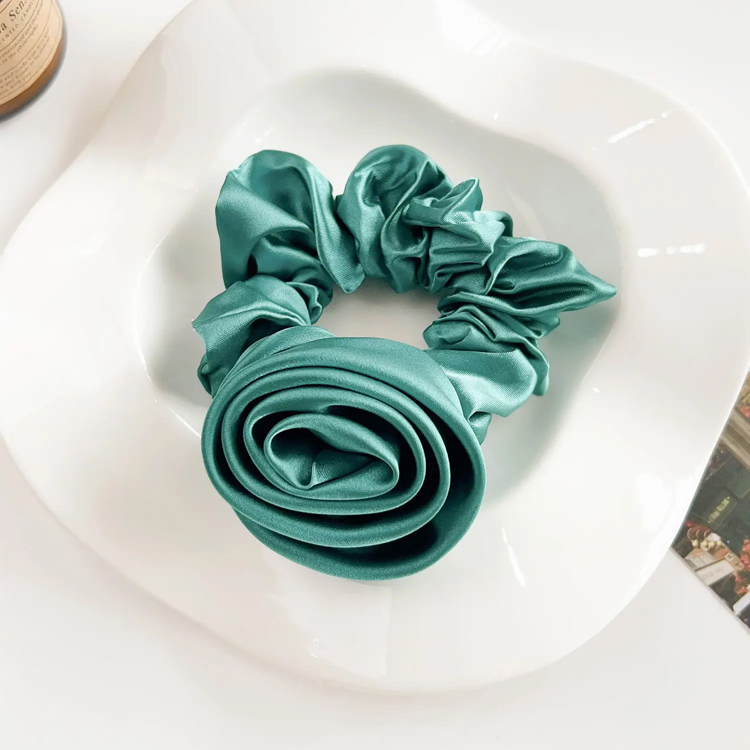 2025 Spring New Rose Satin Hair Tie for Women
