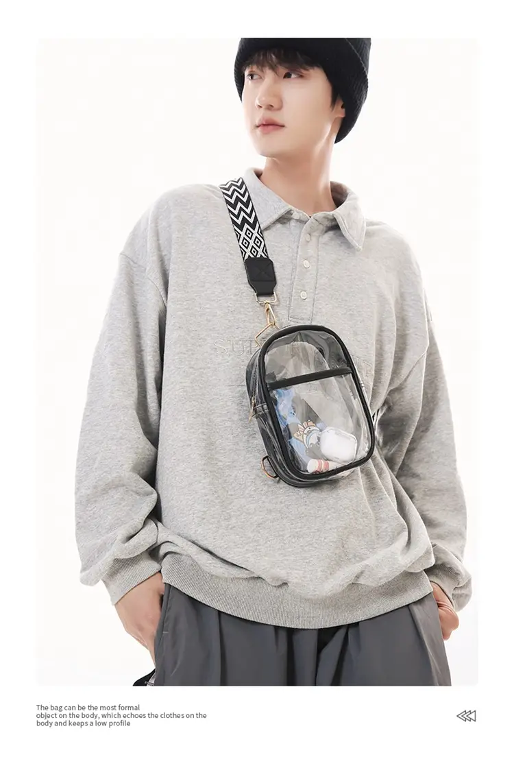 Transparent PVC Shoulder Messenger Bag for Men Women — feature 12