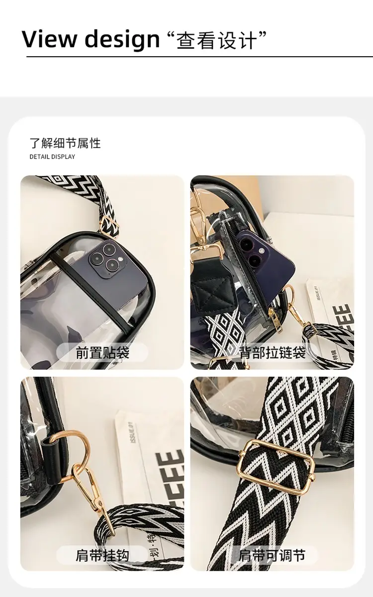 Transparent PVC Shoulder Messenger Bag for Men Women — feature 29