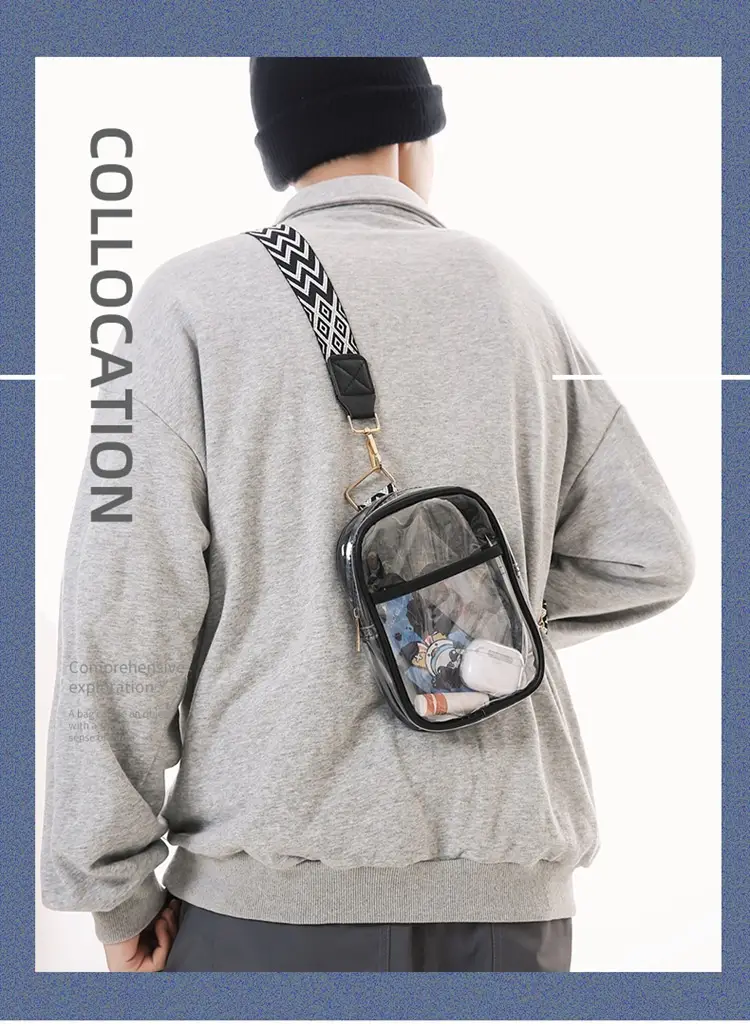 Transparent PVC Shoulder Messenger Bag for Men Women — feature 3