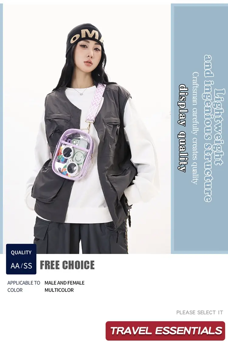 Transparent PVC Shoulder Messenger Bag for Men Women — feature 4