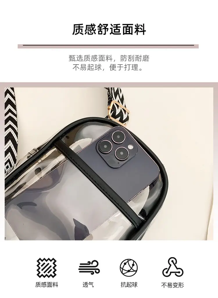 Transparent PVC Shoulder Messenger Bag for Men Women — feature 6