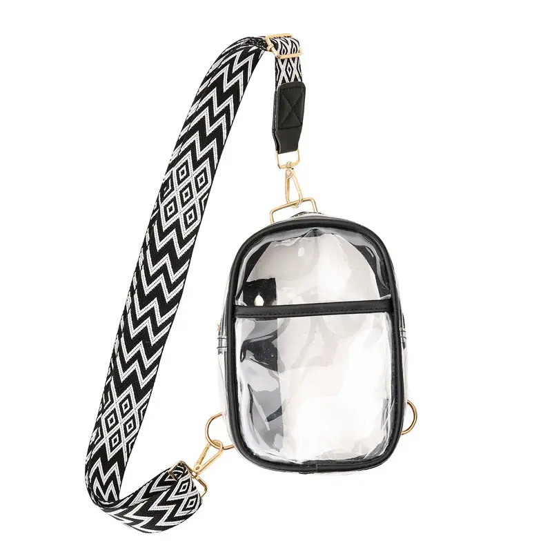Transparent PVC Shoulder Messenger Bag for Men Women