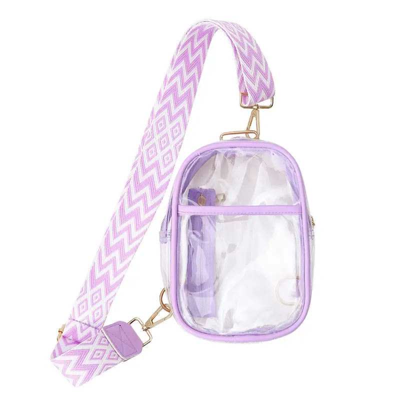 Transparent PVC Shoulder Messenger Bag for Men Women