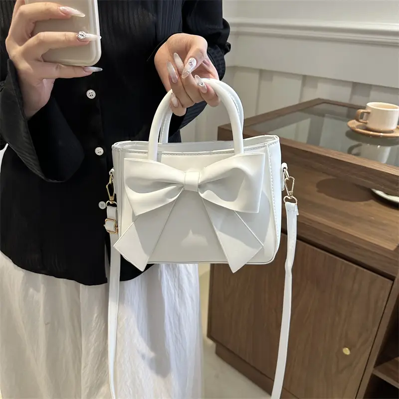 Pink Bow Shoulder Messenger Bag for Women - Image 7
