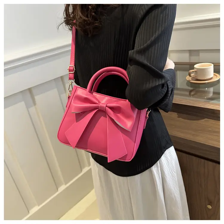 Pink Bow Shoulder Messenger Bag for Women — feature 10