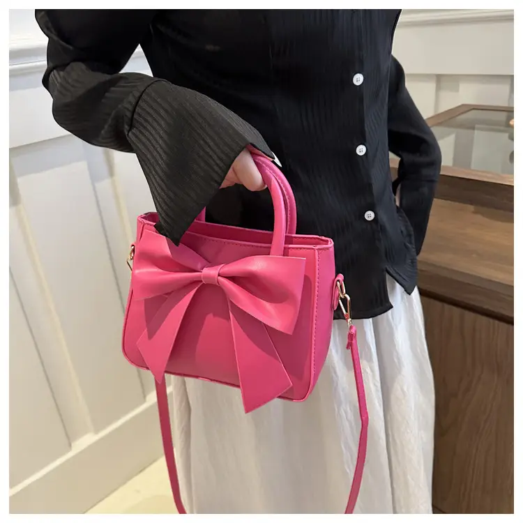 Pink Bow Shoulder Messenger Bag for Women — feature 9