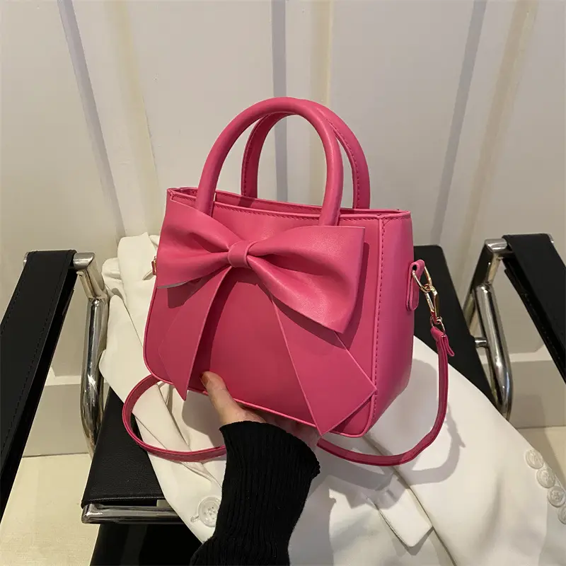 Pink Bow Shoulder Messenger Bag for Women - Image 5