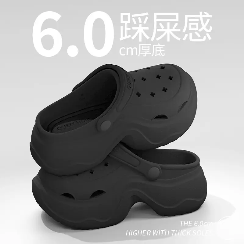 Croc Shoes Women's Summer Home Bathroom Non-Slip Thick-Soled Beach Sandals Women's Summer Slippers