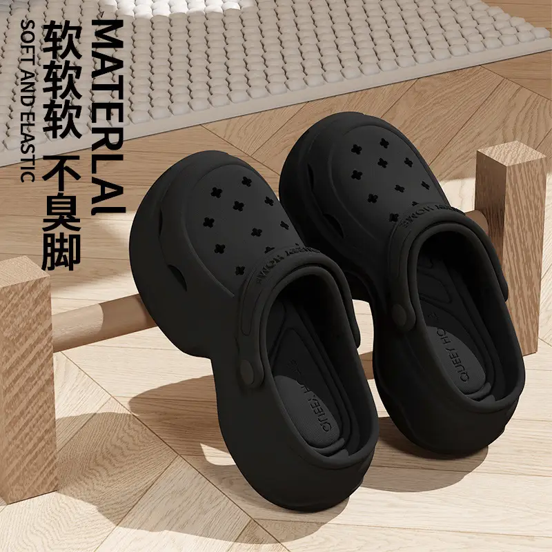 Croc Shoes Women's Summer Home Bathroom Non-Slip Thick-Soled Beach Sandals Women's Summer Slippers