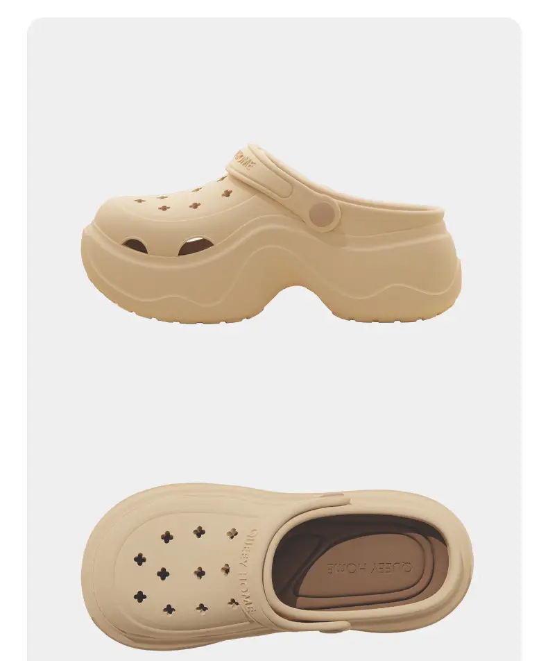 Croc Shoes Women's Summer Home Bathroom Non-Slip Thick-Soled Beach Sandals Women's Summer Slippers — feature 11