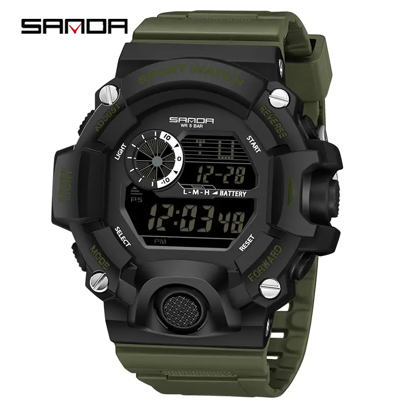 Sanda Black Multifunctional Sports Watch for Men - Image 5
