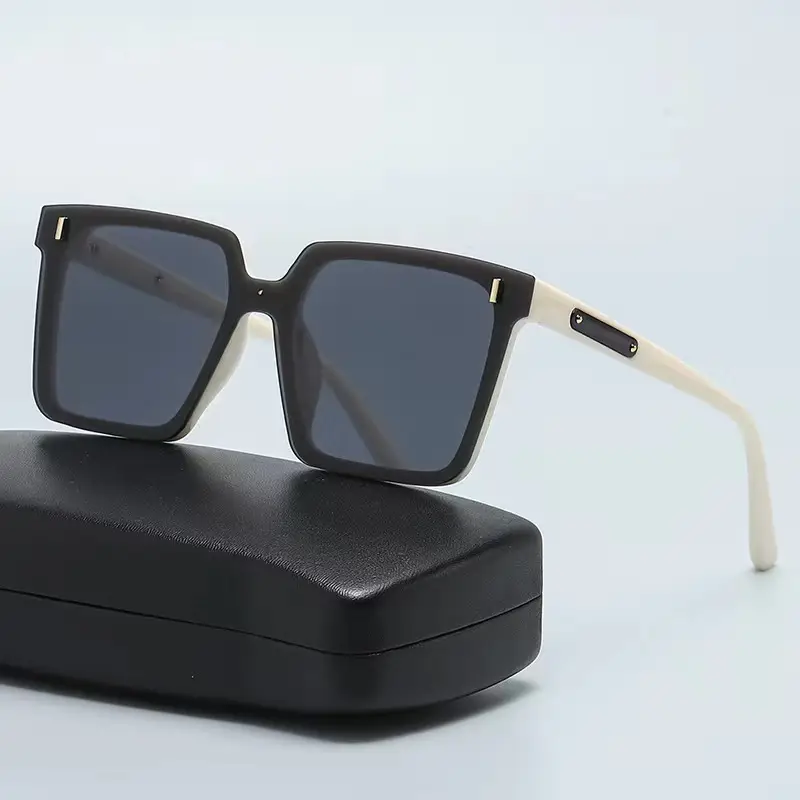 Square Metal Sunglasses Anti-UV Black - Image 6