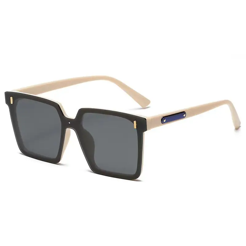 Square Metal Sunglasses Anti-UV Black - Image 2