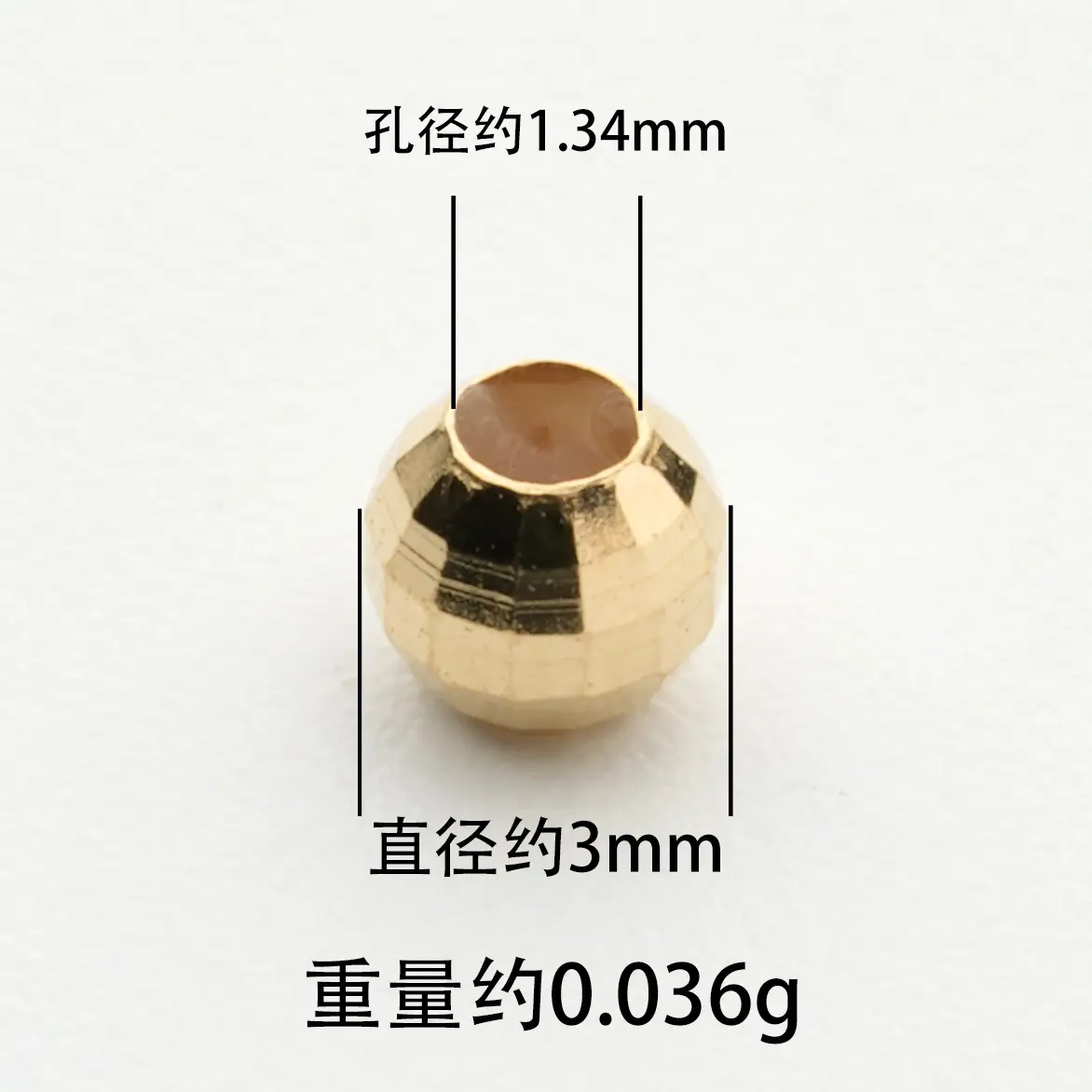 18K Gold Adjustable Beads for Jewelry Making - Image 2