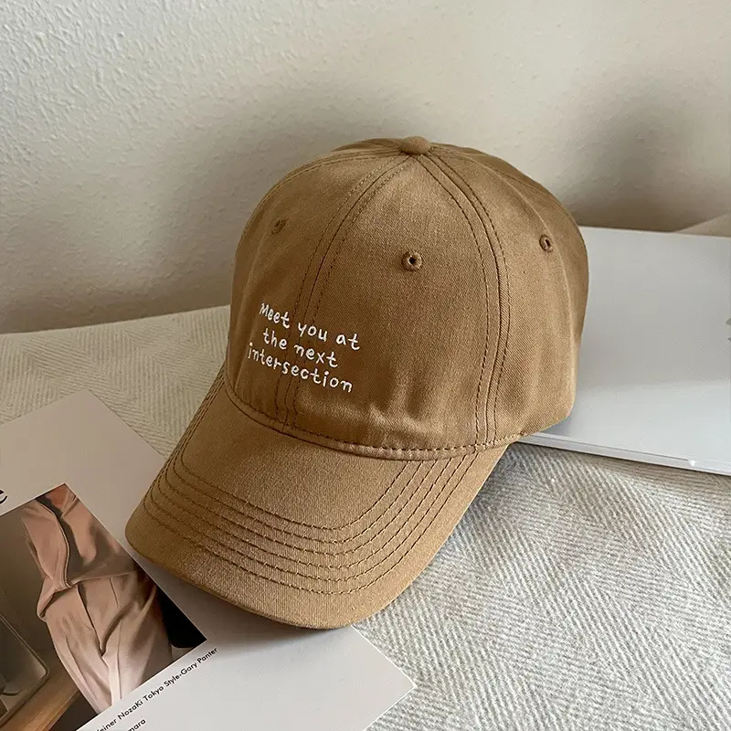 Women Embroidered Baseball Cap Tan New Spring Summer — feature 11
