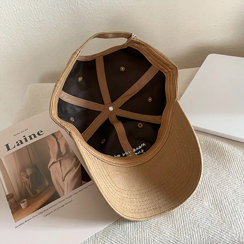 Women Embroidered Baseball Cap Tan New Spring Summer — feature 14