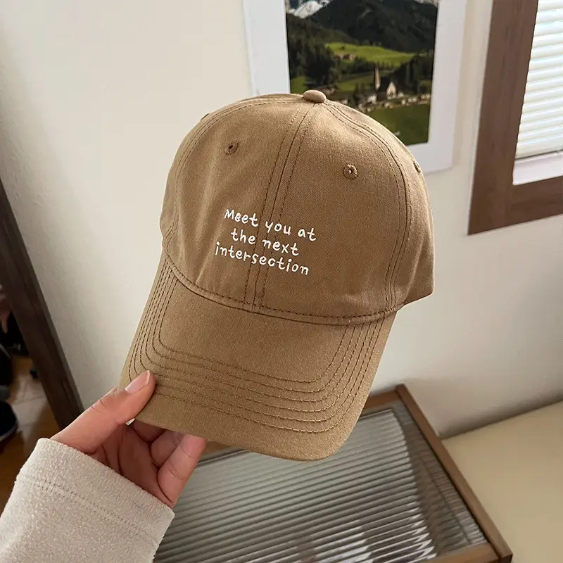 Women Embroidered Baseball Cap Tan New Spring Summer - Image 2