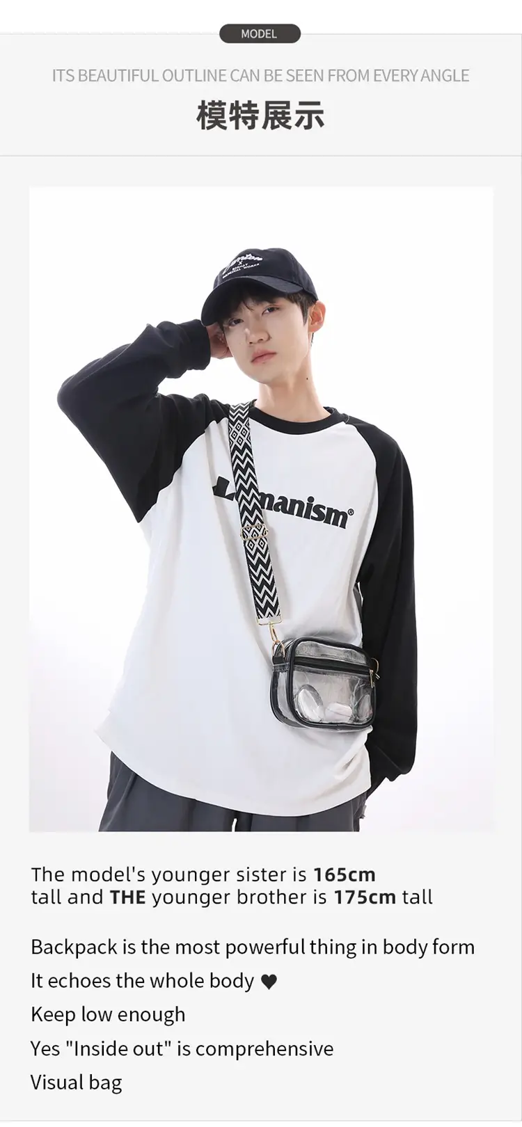 Transparent PVC Shoulder Bag with Blue Zigzag Strap — feature 10