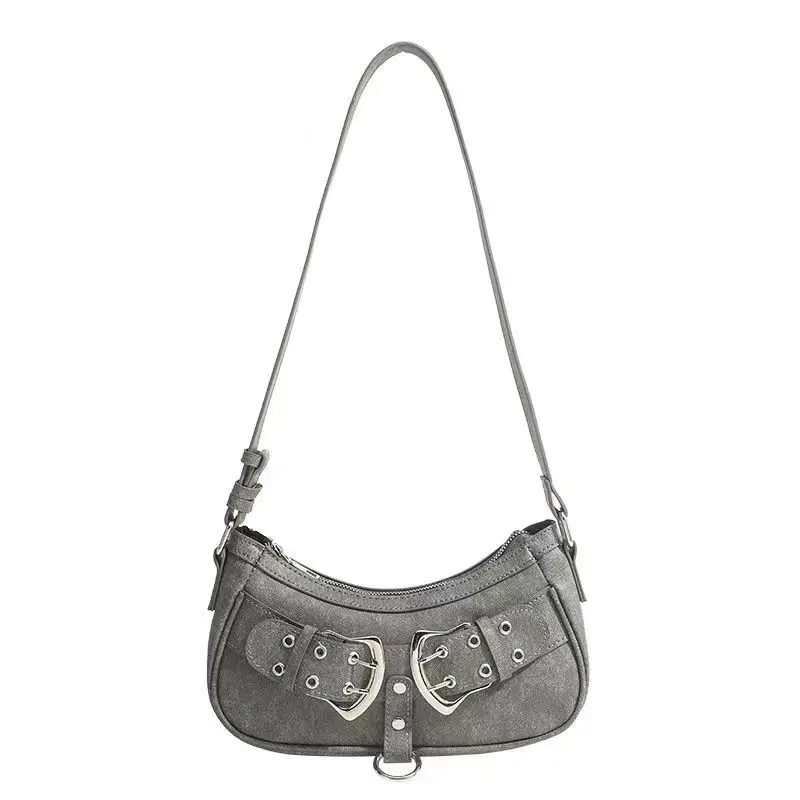 Grey Spicy Heart Embroidered Shoulder Bag for Women - Image 6