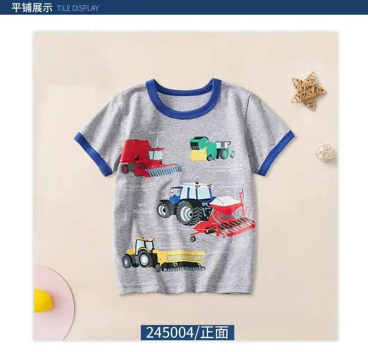 Children's Gray Cotton T-Shirt Short Sleeve 2024 — feature 7