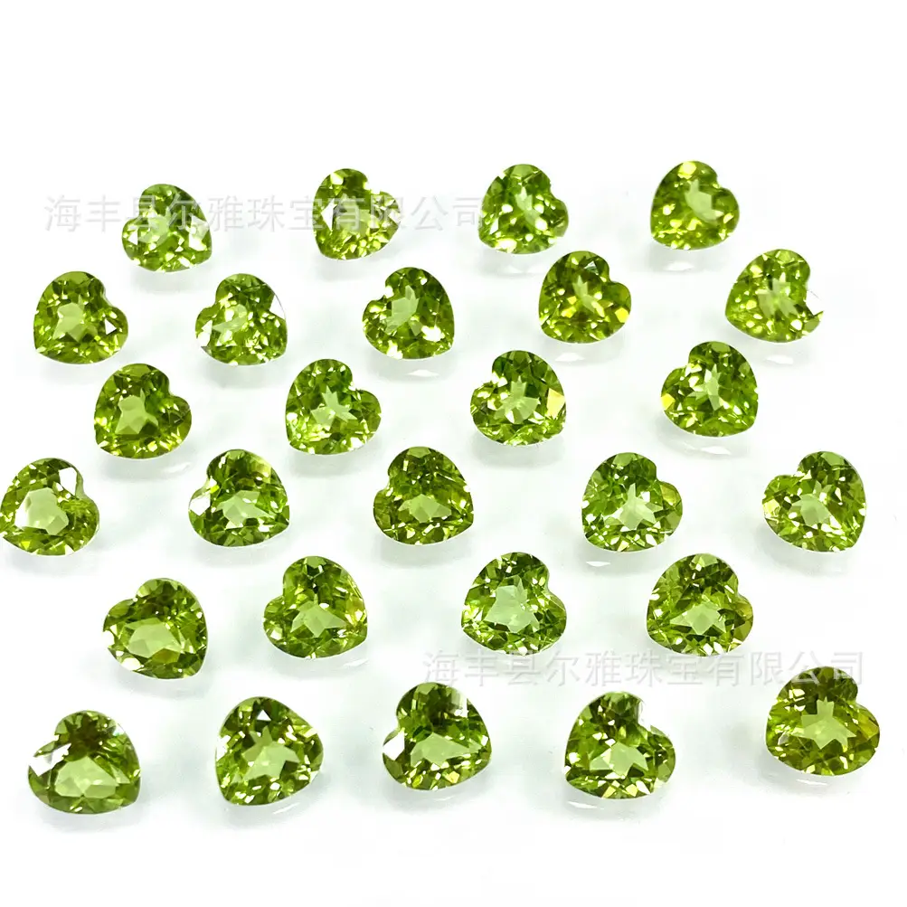 Natural Peridot Heart Shaped Gems for DIY Jewelry - Image 3