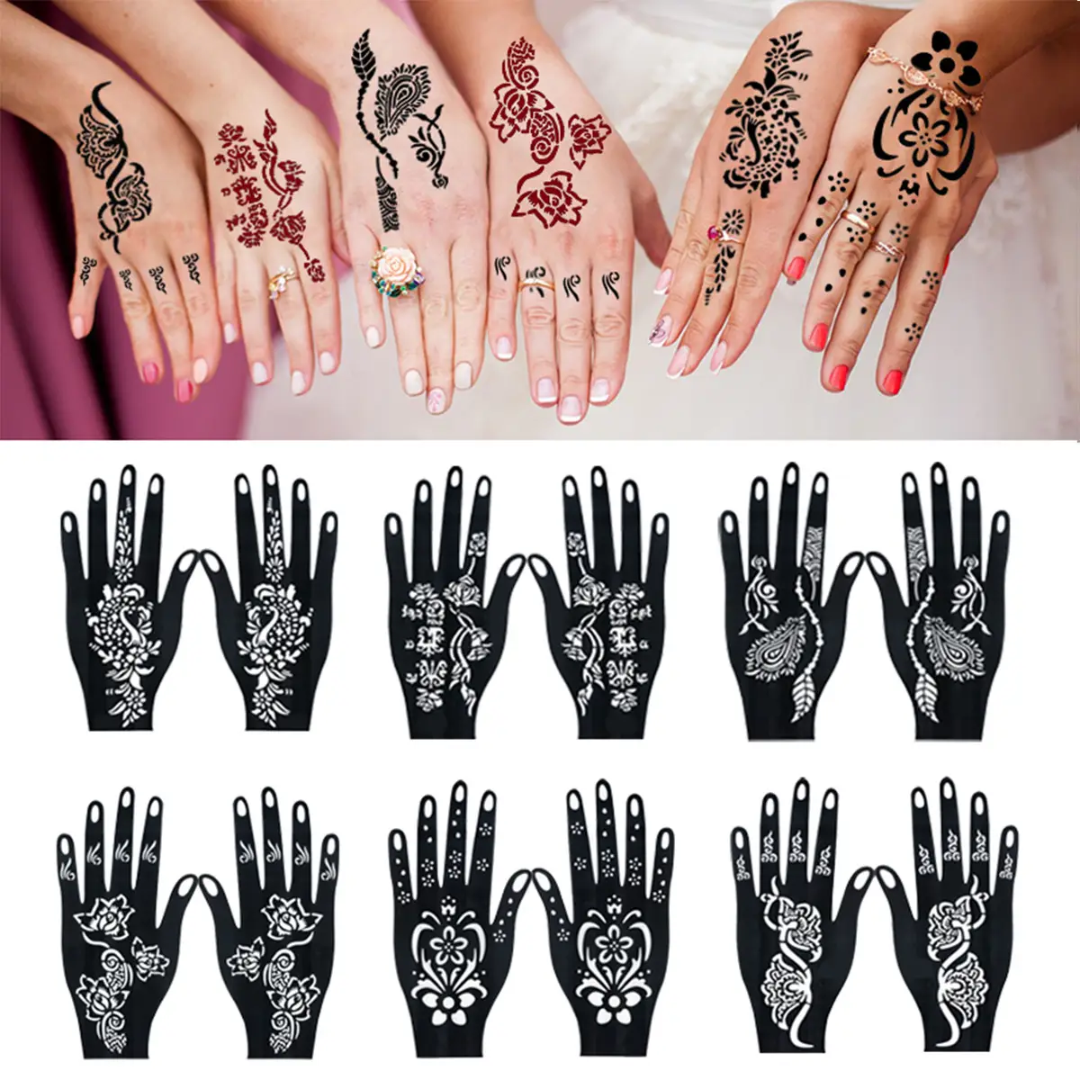 Cross-Border Hand Tattoo Stickers Flower Design — feature 10