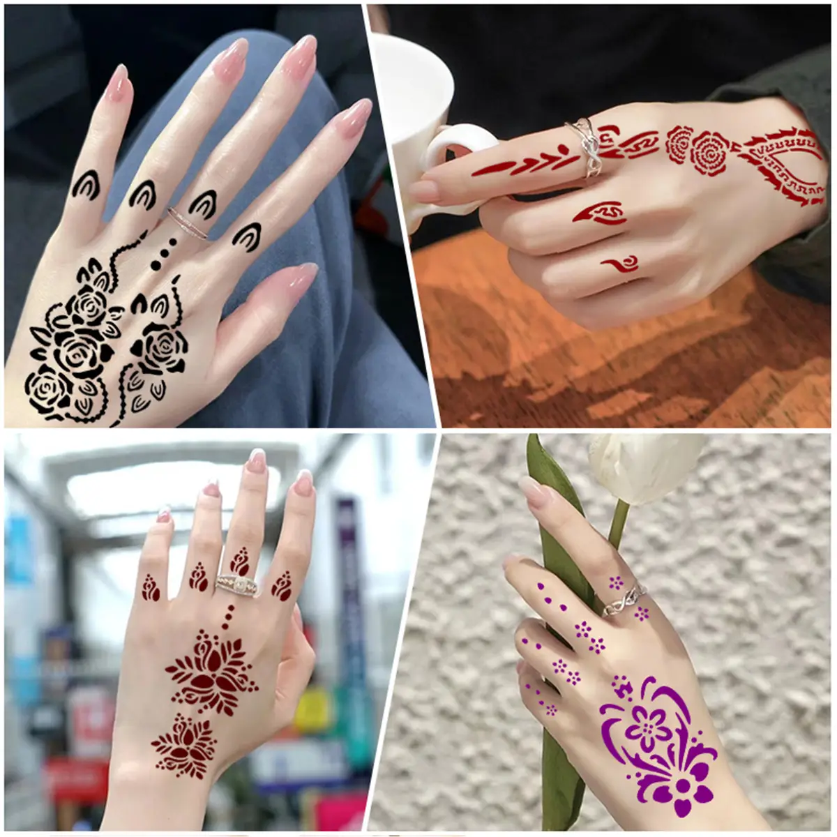 Cross-Border Hand Tattoo Stickers Flower Design — feature 18