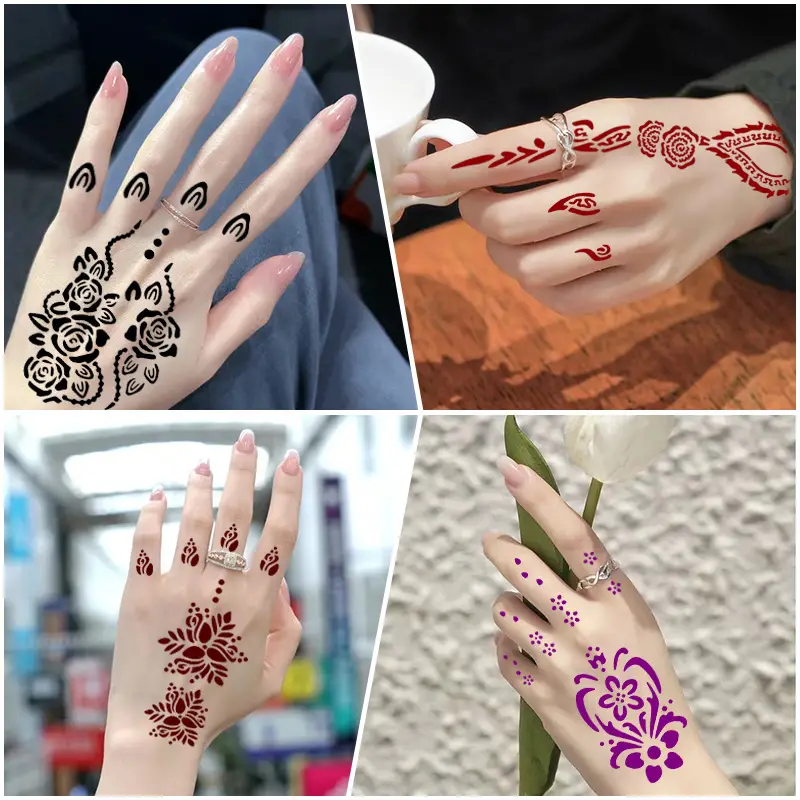 Cross-Border Hand Tattoo Stickers Flower Design — feature 2