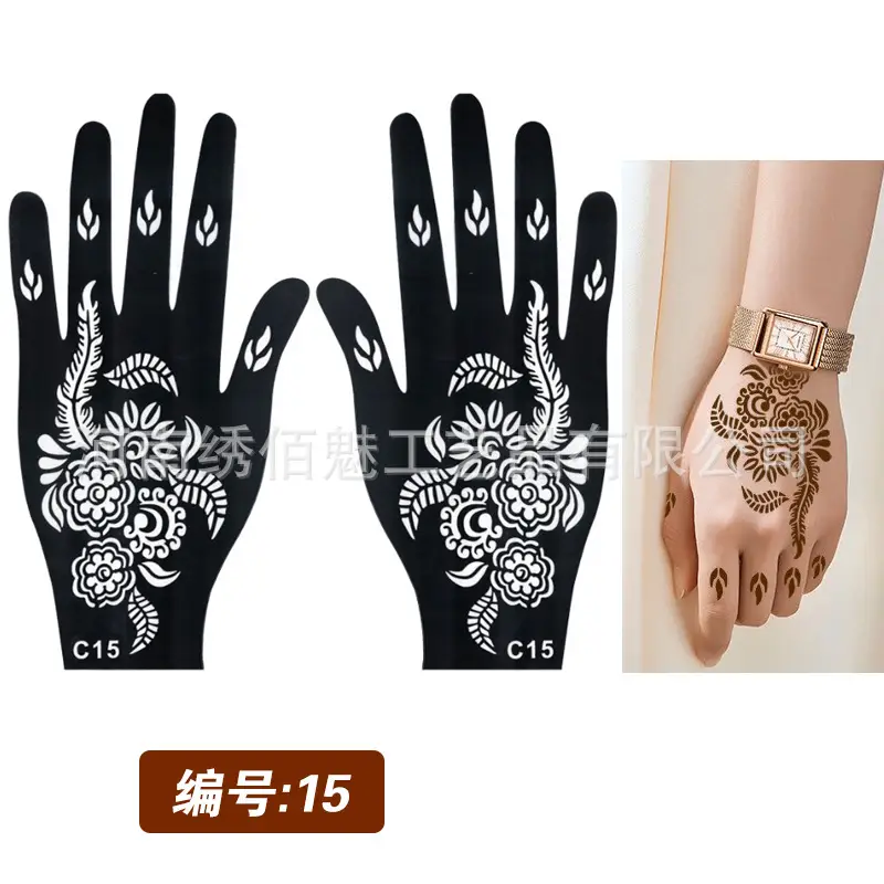 Cross-Border Hand Tattoo Stickers Flower Design - Image 15