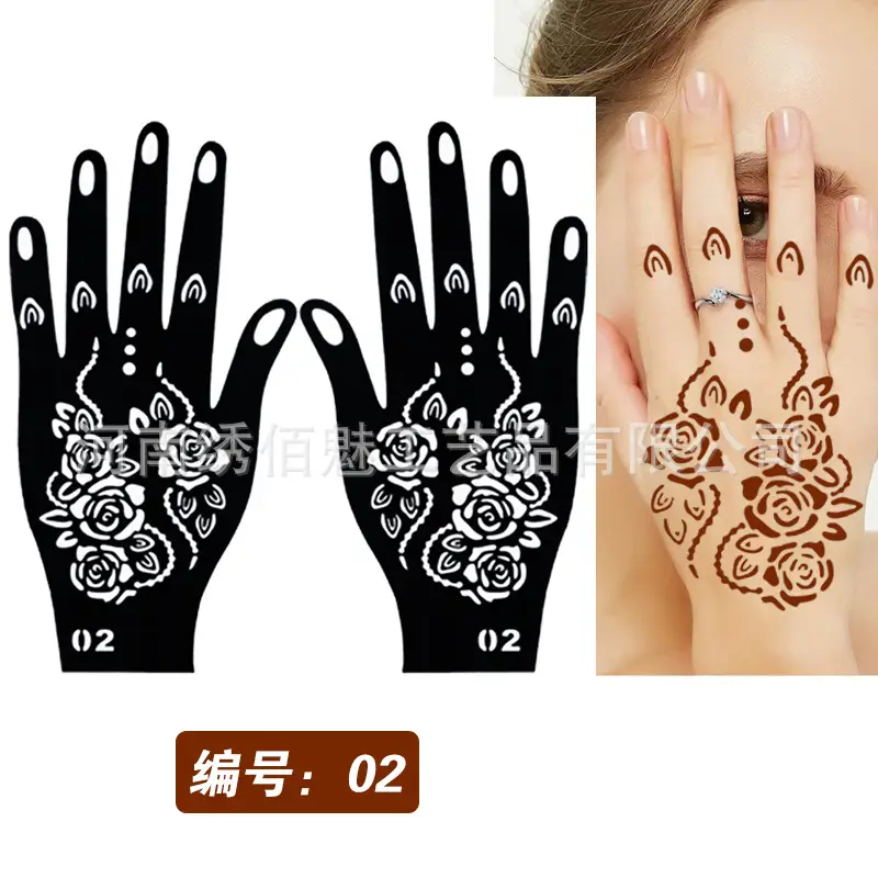 Cross-Border Hand Tattoo Stickers Flower Design - Image 2