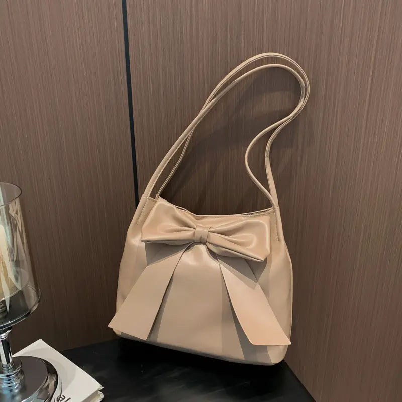 Pink Bow Shoulder Bag for Women 2024 Spring - Image 8