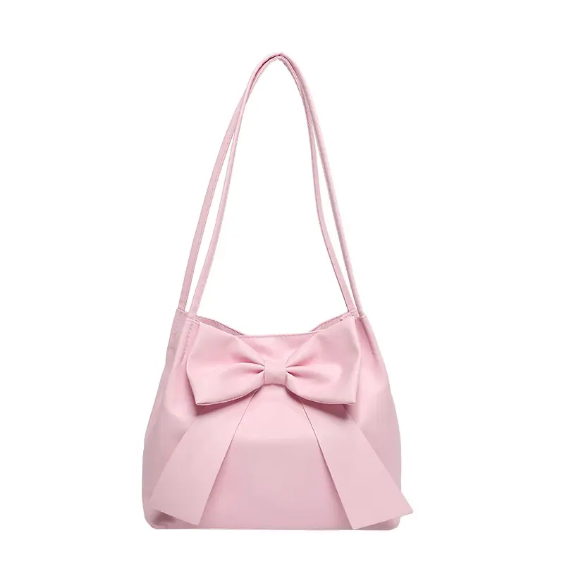 Pink Bow Shoulder Bag for Women 2024 Spring - Image 9