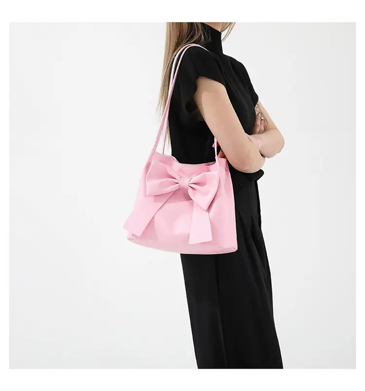 Pink Bow Shoulder Bag for Women 2024 Spring — feature 14