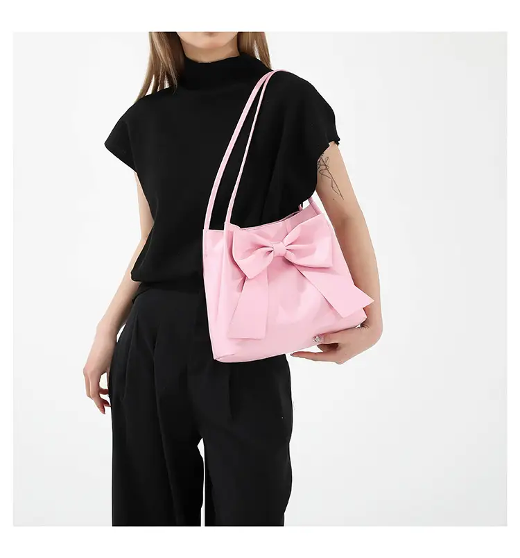 Pink Bow Shoulder Bag for Women 2024 Spring — feature 16