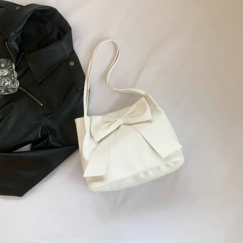 Pink Bow Shoulder Bag for Women 2024 Spring - Image 3