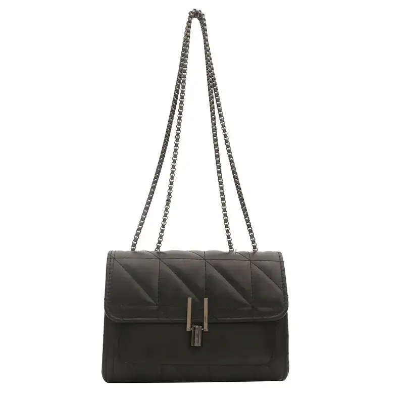 Women Rhombic Chain Shoulder Bag Pink Small Crossbody Phone Bag