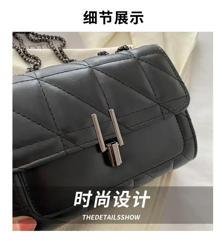 Women Rhombic Chain Shoulder Bag Pink Small Crossbody Phone Bag — feature 2