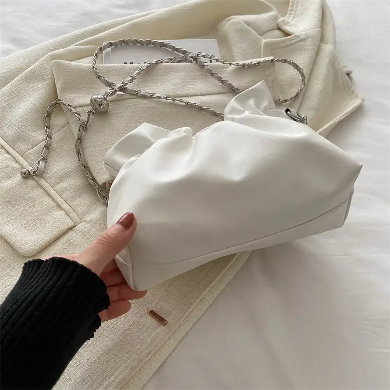Women's Chain Shoulder Messenger Bag Cream White 2024 - Image 6