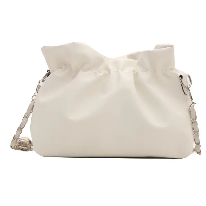 Women's Chain Shoulder Messenger Bag Cream White 2024 - Image 4