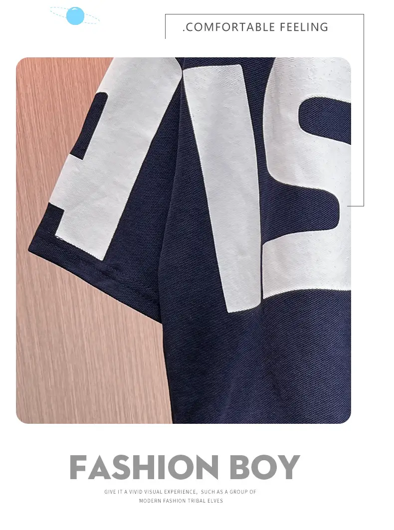 Boys Printed 2-Piece Shorts Suit Navy Blue Summer 2026 — feature 14