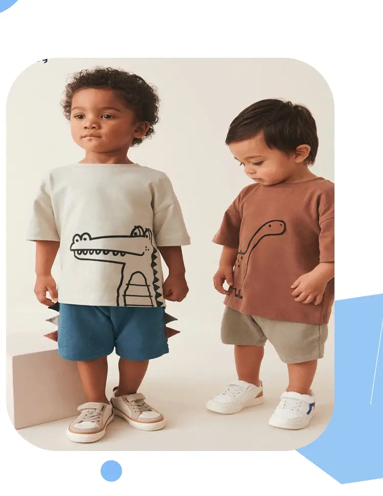 Cross-Border Boys Summer Suit Elastic Waist Pants Cotton T-Shirt — feature 6