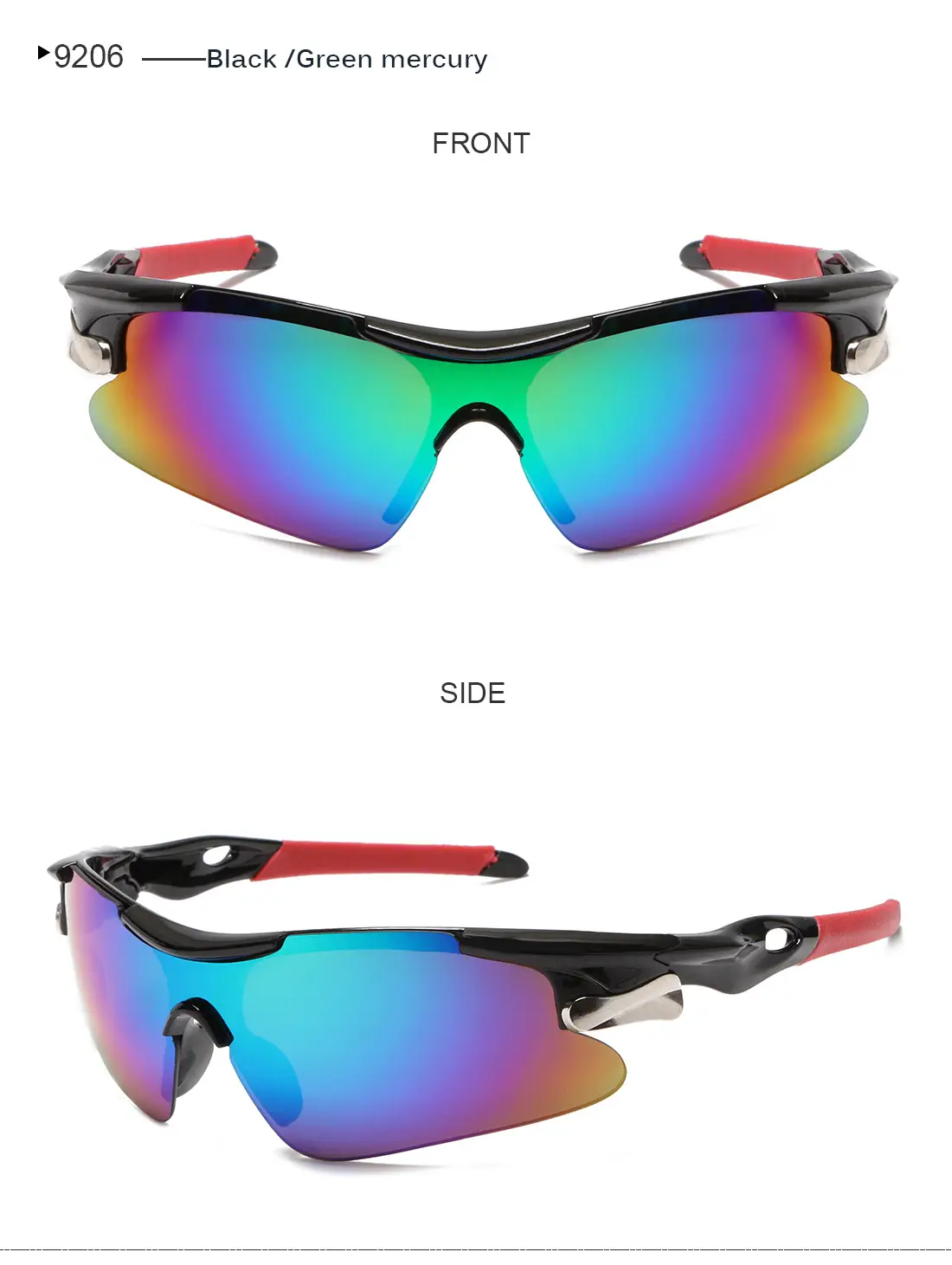 Men's Windproof Anti-UV Sunglasses Red Black — feature 14