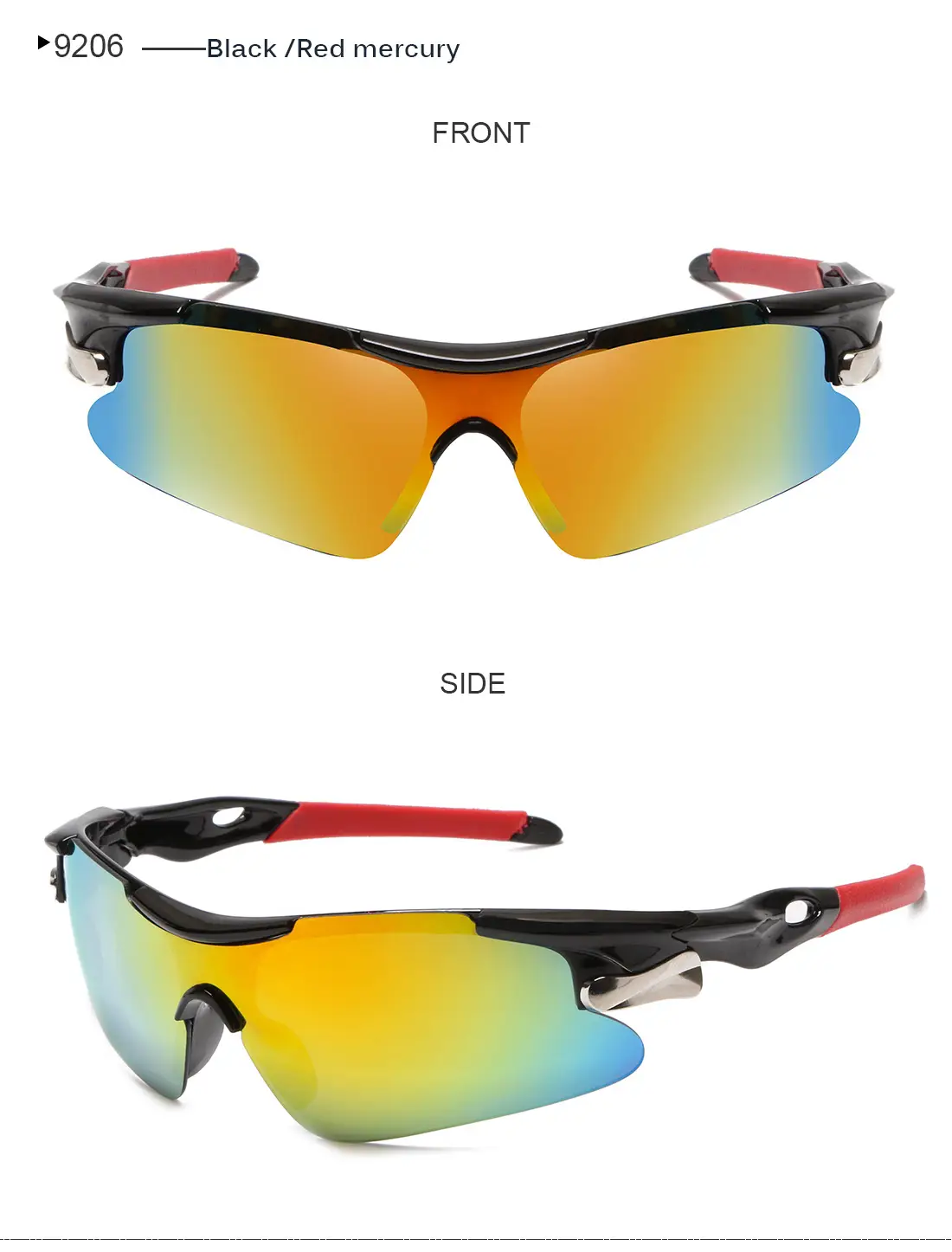Men's Windproof Anti-UV Sunglasses Red Black — feature 16