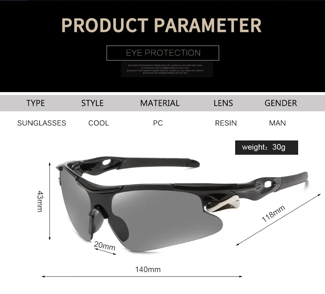 Men's Windproof Anti-UV Sunglasses Red Black — feature 6