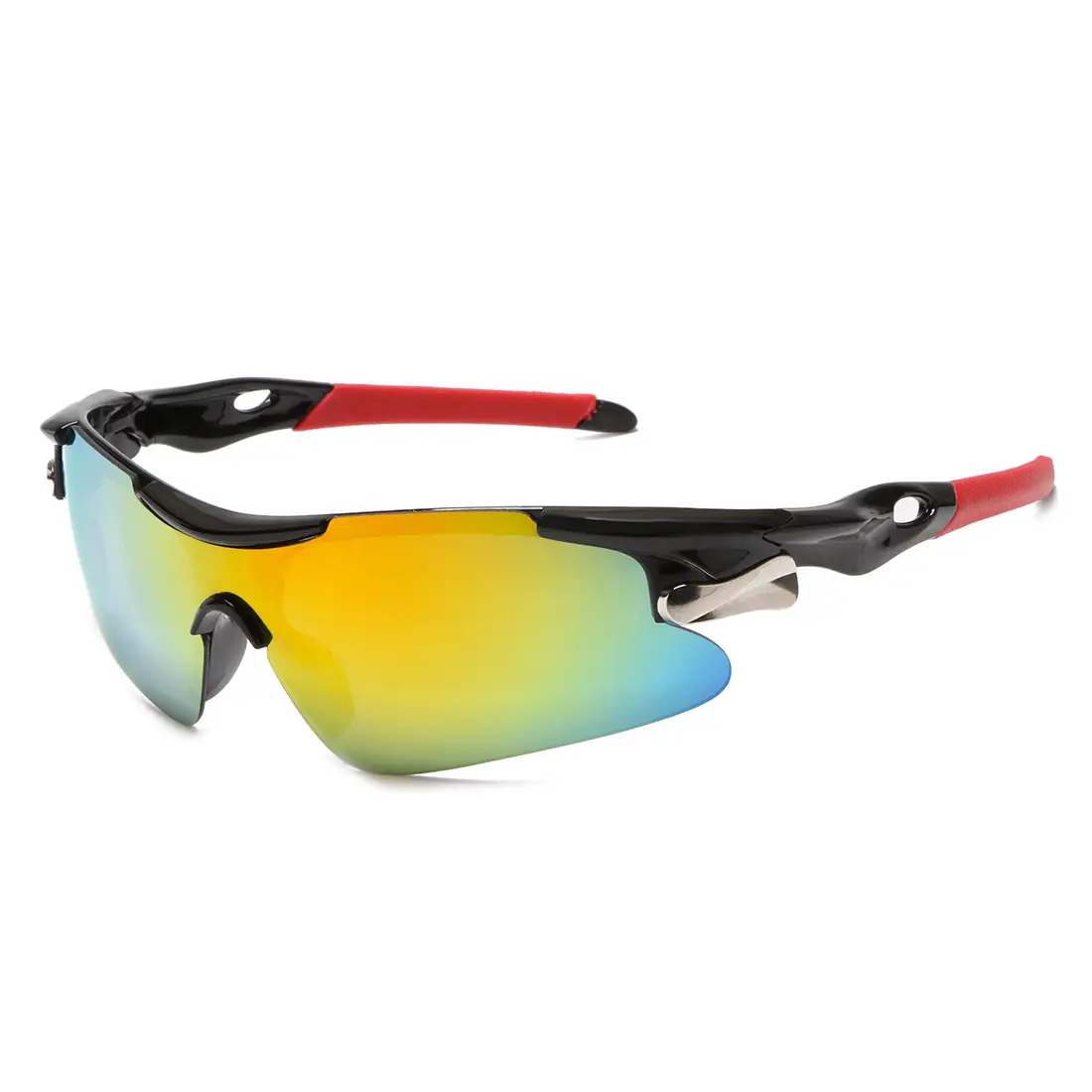 Men's Windproof Anti-UV Sunglasses Red Black - Image 3