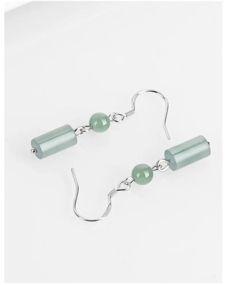 S925 Silver Jade Blue Earrings Ice Jade Women — feature 8