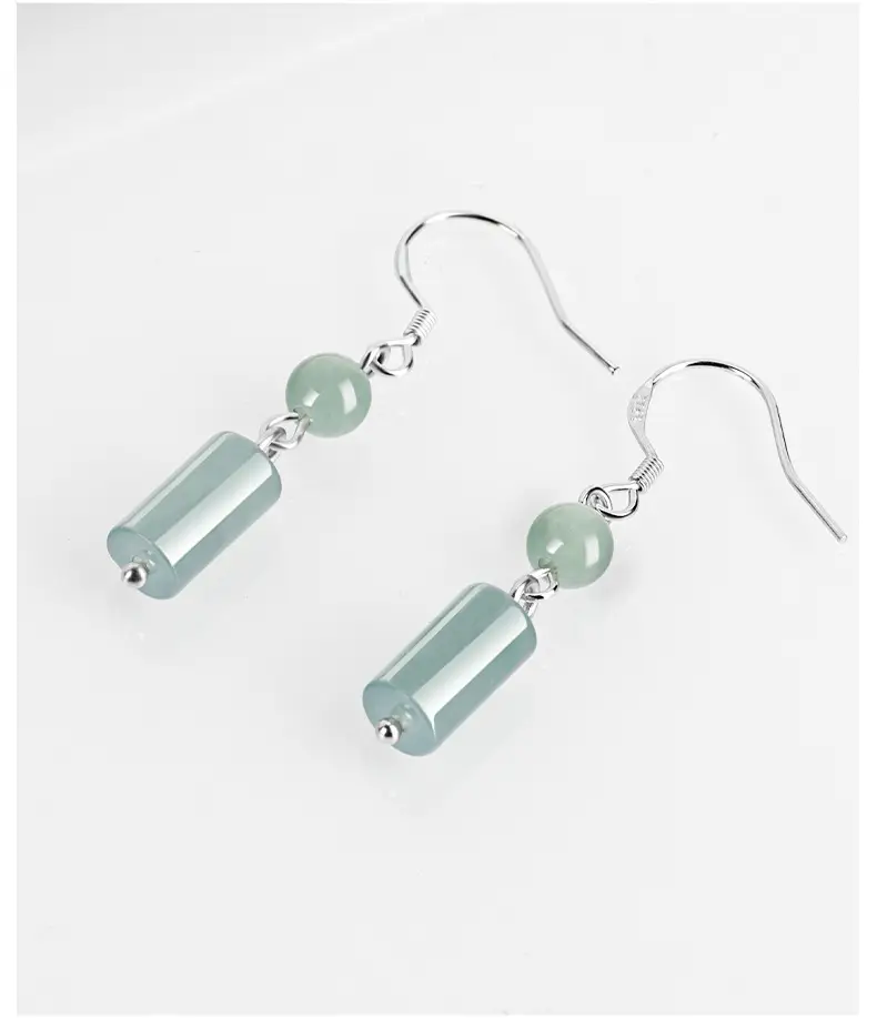 S925 Silver Jade Blue Earrings Ice Jade Women — feature 9